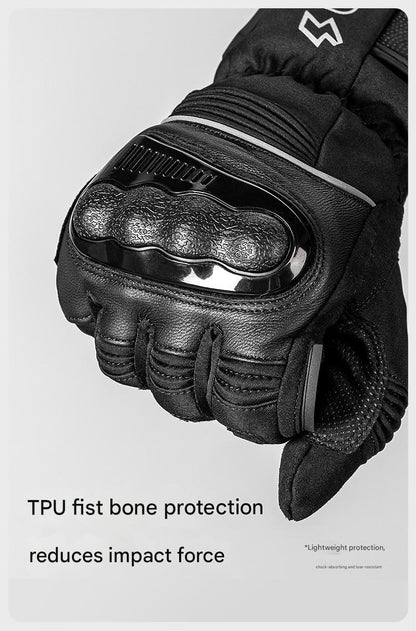 Heated Motorcycle Gloves for Men and Women with Hard Protective Shields