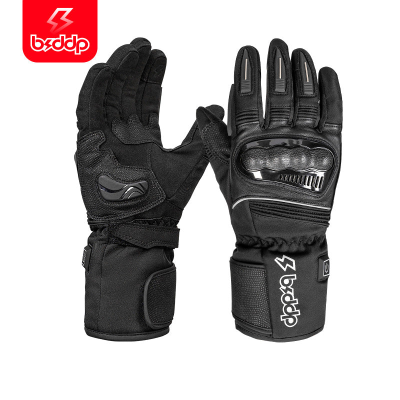 Heated Motorcycle Gloves for Men and Women with Hard Protective Shields