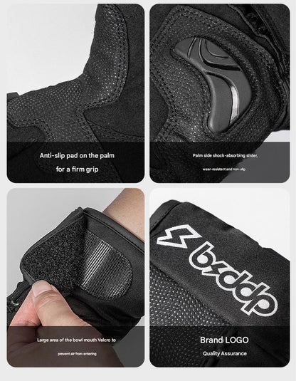 Heated Motorcycle Gloves for Men and Women with Hard Protective Shields